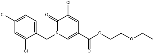 2-ETHOXYETHYL 5-CHLORO-1-(2,4-DICHLOROBENZYL)-6-OXO-1,6-DIHYDRO-3-PYRIDINECARBOXYLATE 结构式