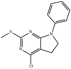 4-CHLORO-6,7-DIHYDRO-2-(METHYLTHIO)-7-PHENYL-(5H)-PYRROLO[2,3-D]PYRIMIDINE 结构式