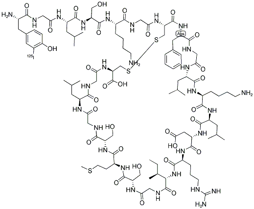 ([125I]-TYR0)-C-TYPE NATRIURETIC PEPTIDE (32-53) (HUMAN, PORCINE, RAT) 结构式