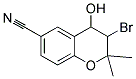 3-BROMO-4-HYDROXY-2,2-DIMETHYLCHROMANE-6-CARBONITRILE 结构式