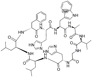 CYCLO(-D-PHE-HIS-TRP-ALA-VAL-GLY-HIS-LEU-LEU) 结构式