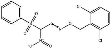 2-NITRO-2-(PHENYLSULFONYL)ACETALDEHYDE O-(2,6-DICHLOROBENZYL)OXIME 结构式