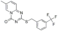 7-METHYL-2-([3-(TRIFLUOROMETHYL)BENZYL]SULFANYL)-4H-PYRIDO[1,2-A][1,3,5]TRIAZIN-4-ONE 结构式