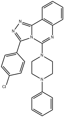 3-(4-CHLOROPHENYL)-5-(4-PHENYLPIPERAZINO)[1,2,4]TRIAZOLO[4,3-C]QUINAZOLINE 结构式
