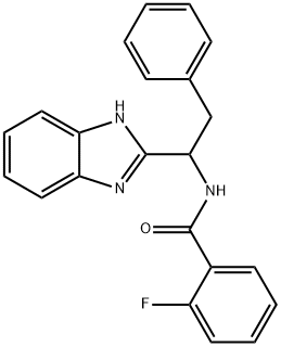N-[1-(1H-1,3-BENZIMIDAZOL-2-YL)-2-PHENYLETHYL]-2-FLUOROBENZENECARBOXAMIDE 结构式