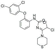 N-[2-(2,4-DICHLOROPHENOXY)PHENYL]-N'-[2,2-DICHLORO-1-(1,4-THIAZINAN-4-YL)ETHYLIDENE]UREA 结构式