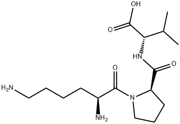 L-赖氨酰-D-脯氨酰-L-缬氨酸 结构式