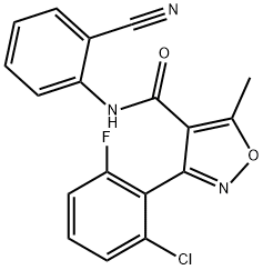 3-(2-氯-6-氟苯基)-N-(2-氰基苯基)-5-甲基异噁唑-4-甲酰胺 结构式