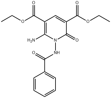 DIETHYL 6-AMINO-1-(BENZOYLAMINO)-2-OXO-1,2-DIHYDRO-3,5-PYRIDINEDICARBOXYLATE 结构式