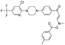 1-(4-(4-[3-CHLORO-5-(TRIFLUOROMETHYL)-2-PYRIDINYL]PIPERAZINO)PHENYL)-3-(METHYL[(4-METHYLBENZOYL)OXY]AMINO)-2-PROPEN-1-ONE 结构式