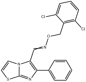 6-PHENYLIMIDAZO[2,1-B][1,3]THIAZOLE-5-CARBALDEHYDE O-(2,6-DICHLOROBENZYL)OXIME 结构式