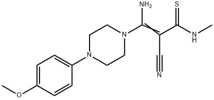 3-AMINO-2-CYANO-3-[4-(4-METHOXYPHENYL)PIPERAZINO]-N-METHYL-2-PROPENETHIOAMIDE 结构式