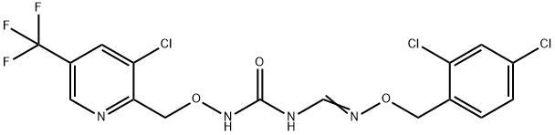 N-([3-CHLORO-5-(TRIFLUOROMETHYL)-2-PYRIDINYL]METHOXY)-N-(([(2,4-DICHLOROBENZYL)OXY]IMINO)METHYL)UREA 结构式