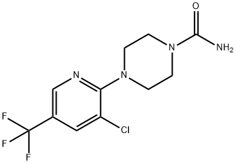 4-[3-CHLORO-5-(TRIFLUOROMETHYL)-2-PYRIDINYL]TETRAHYDRO-1(2H)-PYRAZINECARBOXAMIDE 结构式