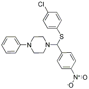 4-CHLORO-1-((4-NITROPHENYL)(4-PHENYLPIPERAZINYL)METHYLTHIO)BENZENE 结构式