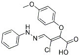 3-CHLORO-2-(4-METHOXYPHENOXY)-4-(2-PHENYLHYDRAZONO)BUT-2-ENOIC ACID 结构式