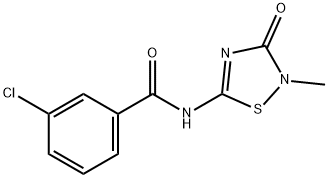 3-CHLORO-N-(2-METHYL-3-OXO-2,3-DIHYDRO-1,2,4-THIADIAZOL-5-YL)BENZENECARBOXAMIDE 结构式