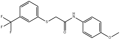 N-(4-METHOXYPHENYL)-2-([3-(TRIFLUOROMETHYL)PHENYL]SULFANYL)ACETAMIDE 结构式