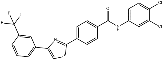 N-(3,4-DICHLOROPHENYL)-4-(4-[3-(TRIFLUOROMETHYL)PHENYL]-1,3-THIAZOL-2-YL)BENZENECARBOXAMIDE 结构式