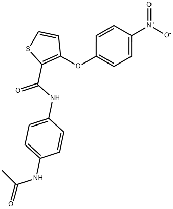 N-[4-(ACETYLAMINO)PHENYL]-3-(4-NITROPHENOXY)-2-THIOPHENECARBOXAMIDE 结构式