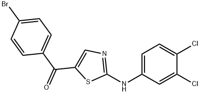 (4-Bromophenyl)[2-(3,4-dichloroanilino)-1,3-thiazol-5-yl]methanone 结构式