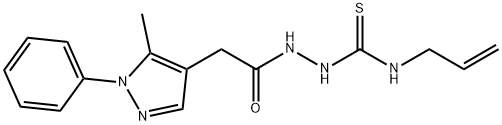 N-ALLYL-2-[2-(5-METHYL-1-PHENYL-1H-PYRAZOL-4-YL)ACETYL]-1-HYDRAZINECARBOTHIOAMIDE 结构式