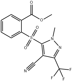 METHYL 2-([4-CYANO-1-METHYL-3-(TRIFLUOROMETHYL)-1H-PYRAZOL-5-YL]SULFONYL)BENZENECARBOXYLATE 结构式