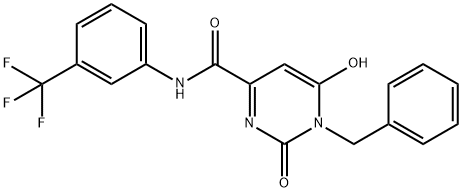1-BENZYL-6-HYDROXY-2-OXO-N-[3-(TRIFLUOROMETHYL)PHENYL]-1,2-DIHYDRO-4-PYRIMIDINECARBOXAMIDE 结构式