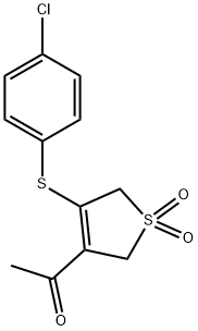 3-ACETYL-4-[(4-CHLOROPHENYL)SULFANYL]-2,5-DIHYDRO-1H-1LAMBDA6-THIOPHENE-1,1-DIONE 结构式