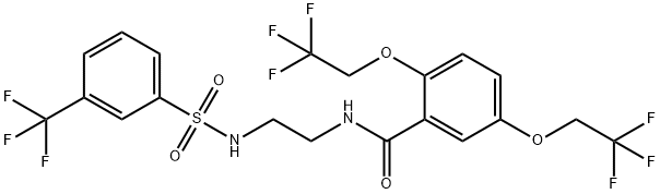 2,5-BIS(2,2,2-TRIFLUOROETHOXY)-N-[2-(([3-(TRIFLUOROMETHYL)PHENYL]SULFONYL)AMINO)ETHYL]BENZENECARBOXAMIDE 结构式