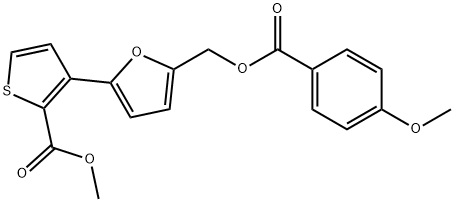 Methyl 3-(5-([(4-methoxybenzoyl)oxy]methyl)-2-furyl)-2-thiophenecarboxylate 结构式