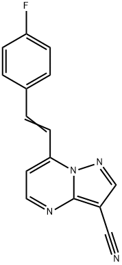 7-(4-FLUOROSTYRYL)PYRAZOLO[1,5-A]PYRIMIDINE-3-CARBONITRILE 结构式