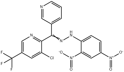 [3-CHLORO-5-(TRIFLUOROMETHYL)-2-PYRIDINYL](3-PYRIDINYL)METHANONE N-(2,4-DINITROPHENYL)HYDRAZONE 结构式