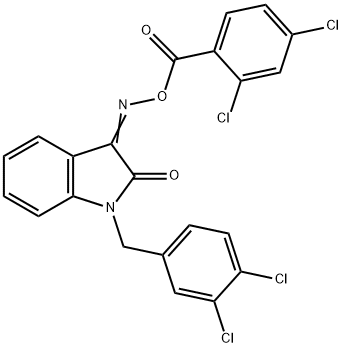 3-([(2,4-DICHLOROBENZOYL)OXY]IMINO)-1-(3,4-DICHLOROBENZYL)-1,3-DIHYDRO-2H-INDOL-2-ONE 结构式