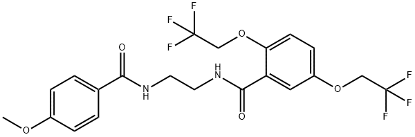 N-(2-[(4-METHOXYBENZOYL)AMINO]ETHYL)-2,5-BIS(2,2,2-TRIFLUOROETHOXY)BENZENECARBOXAMIDE 结构式