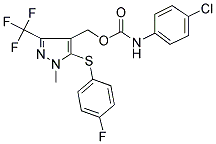 [5-[(4-FLUOROPHENYL)SULFANYL]-1-METHYL-3-(TRIFLUOROMETHYL)-1H-PYRAZOL-4-YL]METHYL N-(4-CHLOROPHENYL)CARBAMATE 结构式