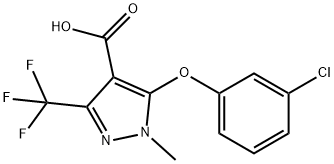 5-(3-CHLOROPHENOXY)-1-METHYL-3-(TRIFLUOROMETHYL)-1H-PYRAZOLE-4-CARBOXYLIC ACID 结构式