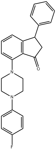 7-[4-(4-FLUOROPHENYL)PIPERAZINO]-3-PHENYL-1-INDANONE 结构式