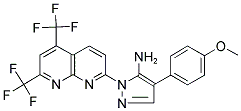 1-[5,7-BIS(TRIFLUOROMETHYL)[1,8]NAPHTHYRIDIN-2-YL]-4-(4-METHOXYPHENYL)-1H-PYRAZOL-5-AMINE 结构式