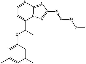 N-(7-[1-(3,5-DIMETHYLPHENOXY)ETHYL][1,2,4]TRIAZOLO[1,5-A]PYRIMIDIN-2-YL)-N'-METHOXYIMINOFORMAMIDE 结构式