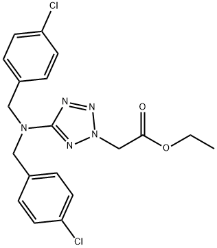 Ethyl 2-(5-[bis(4-chlorobenzyl)amino]-2H-1,2,3,4-tetraazol-2-yl)acetate 结构式