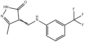 5-METHYL-4-([3-(TRIFLUOROMETHYL)ANILINO]METHYLENE)-2,4-DIHYDRO-3H-PYRAZOL-3-ONE 结构式