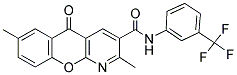 2,7-DIMETHYL-5-OXO-N-[3-(TRIFLUOROMETHYL)PHENYL]-5H-CHROMENO[2,3-B]PYRIDINE-3-CARBOXAMIDE 结构式