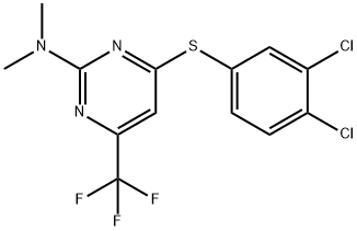 4-[(3,4-DICHLOROPHENYL)SULFANYL]-N,N-DIMETHYL-6-(TRIFLUOROMETHYL)-2-PYRIMIDINAMINE 结构式