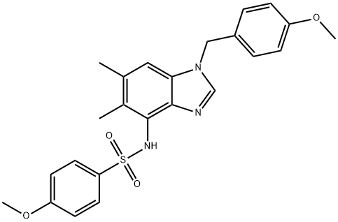 4-METHOXY-N-[1-(4-METHOXYBENZYL)-5,6-DIMETHYL-1H-1,3-BENZIMIDAZOL-4-YL]BENZENESULFONAMIDE 结构式