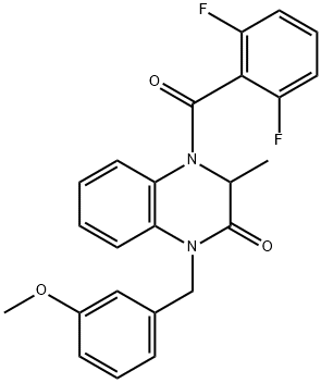 4-(2,6-Difluorobenzoyl)-1-(3-methoxybenzyl)-3-methyl-3,4-dihydro-2(1H)-quinoxalinone 结构式
