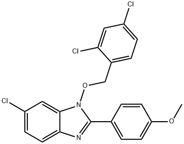 4-(6-CHLORO-1-[(2,4-DICHLOROBENZYL)OXY]-1H-1,3-BENZIMIDAZOL-2-YL)PHENYL METHYL ETHER 结构式