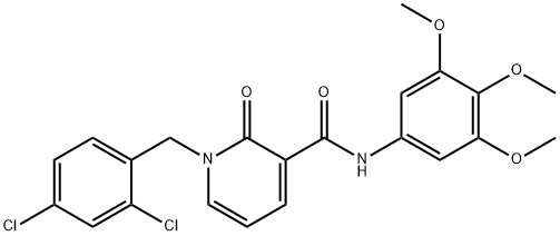 1-(2,4-DICHLOROBENZYL)-2-OXO-N-(3,4,5-TRIMETHOXYPHENYL)-1,2-DIHYDRO-3-PYRIDINECARBOXAMIDE 结构式