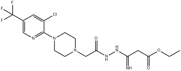 ETHYL 3-[2-(2-(4-[3-CHLORO-5-(TRIFLUOROMETHYL)-2-PYRIDINYL]PIPERAZINO)ACETYL)HYDRAZINO]-3-IMINOPROPANOATE 结构式