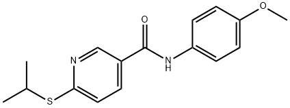 6-(ISOPROPYLSULFANYL)-N-(4-METHOXYPHENYL)NICOTINAMIDE 结构式